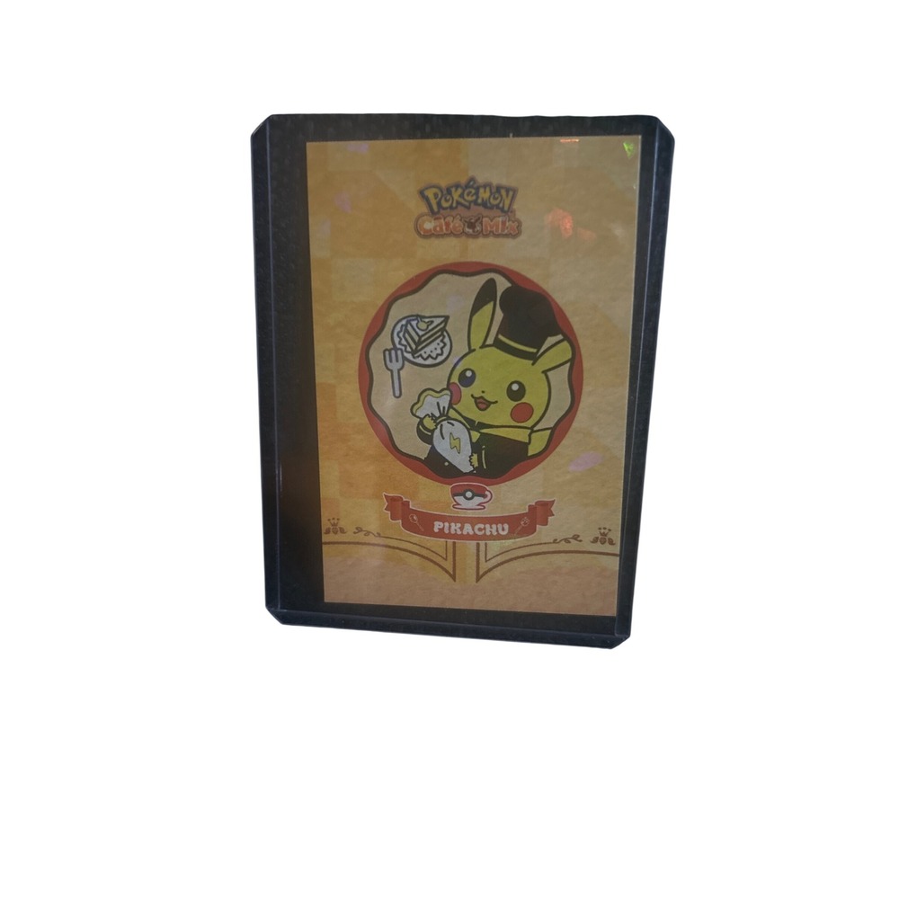 Pokemon Cafe Mix Pikachu Promotional Card Chef Outfit Yellow Checkerboard